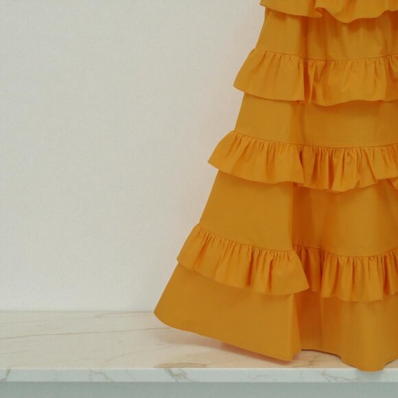 Rachel Parcell Tiered Ruffle Cotton Dress in Marigold Yellow (Size 2) - Picture 5 of 12